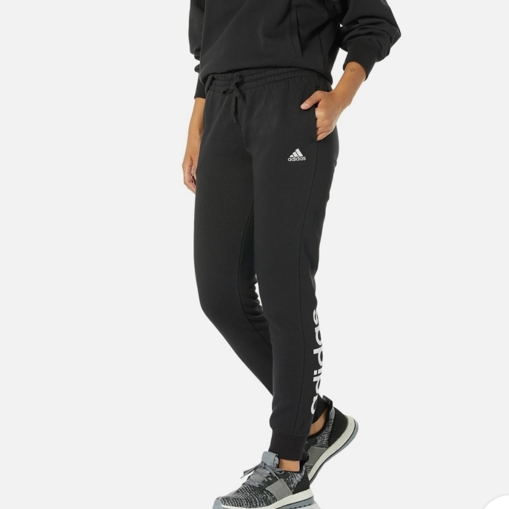 Adidas Women's Essentials Fleece Logo Jogger Pants Black Size XS